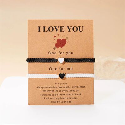 Romantic Heart Beaded Couple Bracelet for Women Men Fashion