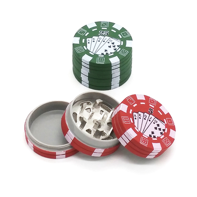 3 Layers Poker Chip Style Herb Herbal Tobacco Grinder Plast