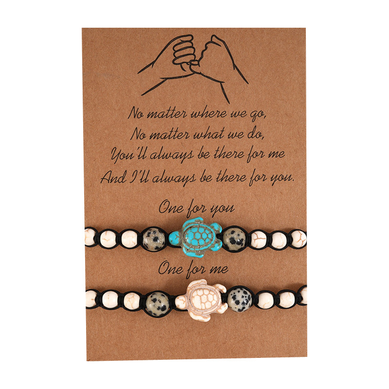 2Pcs New Sea Turtle Beads Bracelets For Women Men Classic