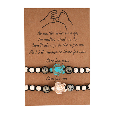 2Pcs New Sea Turtle Beads Bracelets For Women Men Classic