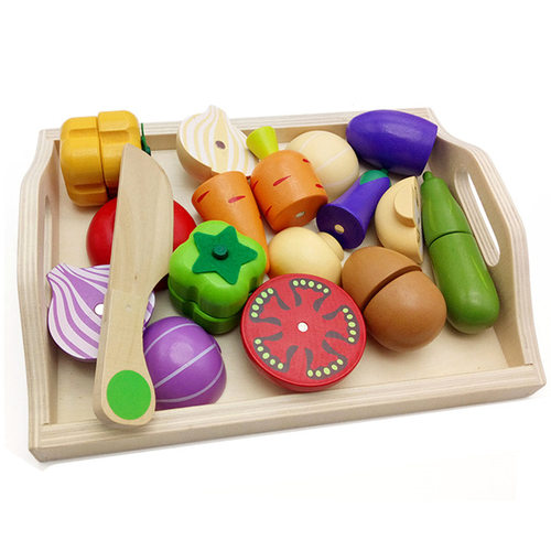 Montessori cut fruits and vegetables toys wooden classic