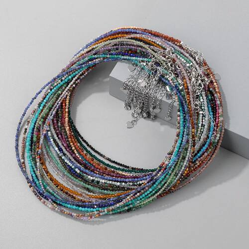 2mm Natural Stone Beads Necklace Handmade Mini lapis lazuli