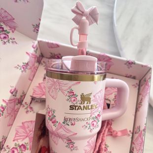 圣诞礼品stanley保温水杯304不锈钢蝴蝶结大容量送女友闺蜜礼物盒