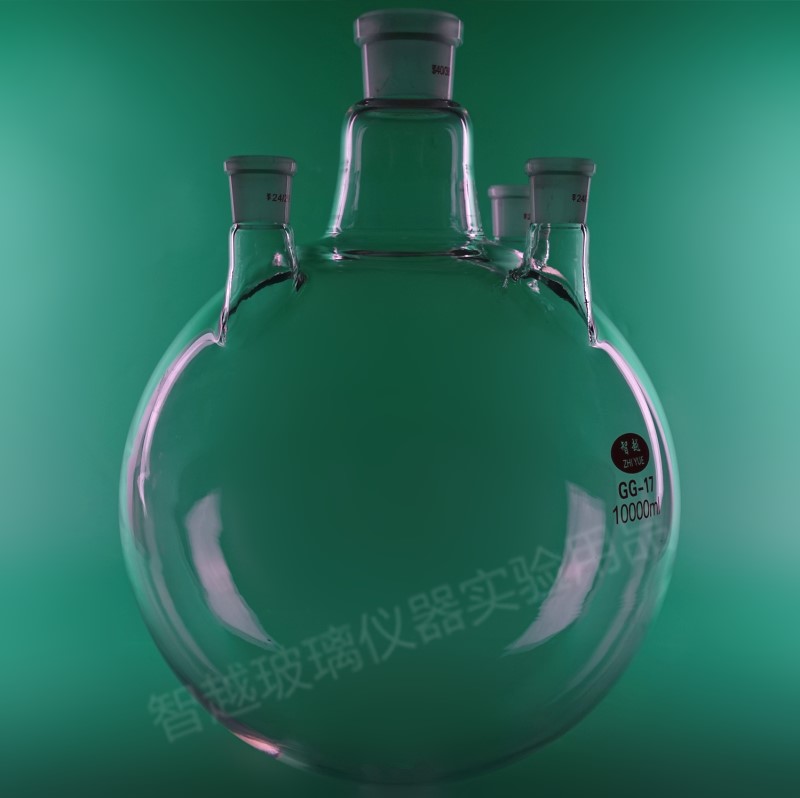 四口烧瓶10L直口10000ml/40*24*3 蒸馏烧瓶四口反应圆底烧瓶加热 文具电教/文化用品/商务用品 教学仪器/实验器材 原图主图