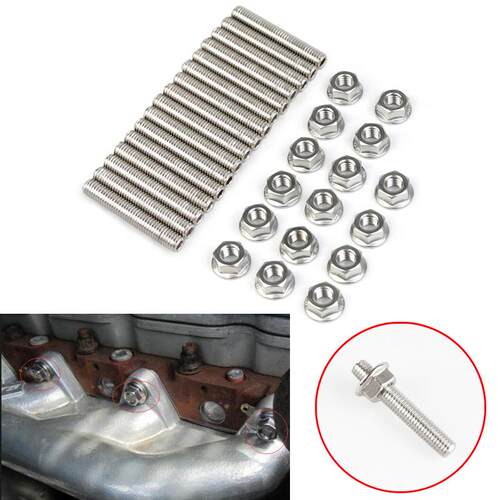 适用于福特F150 4.6/5.4L V8发动机不锈钢螺栓排气歧管螺柱套件AE