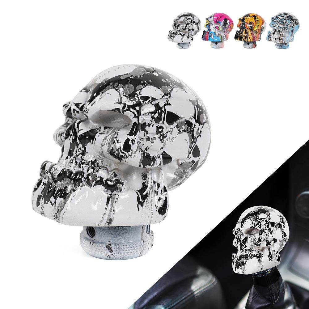 DQ汽车改装配件涂鸦树脂骷髅头排挡头个性变速手柄换挡手球aZ