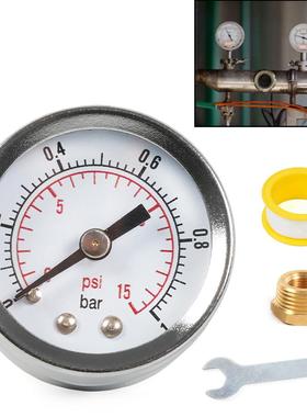 DQ汽车改装配件燃油压力表油压表1/8NPT3/8接头0-15psi压力仪表aZ