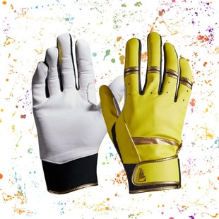 翅膀2026款打击手套棒球垒球羊皮训练加厚高寿命可印号码黄色