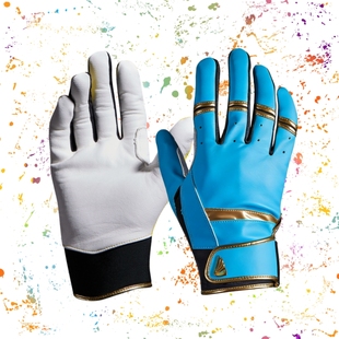 翅膀2026款打击手套棒球垒球羊皮训练加厚高寿命可印号码水蓝色