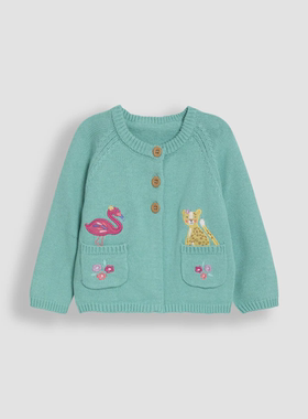 现货英国JoJoMaManBebe新款童装25春夏女童清新纯棉针织开衫外套