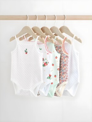 现货英国NEXT进口婴幼儿夏包屁衣女宝宝公主无袖背心吊带三角哈衣