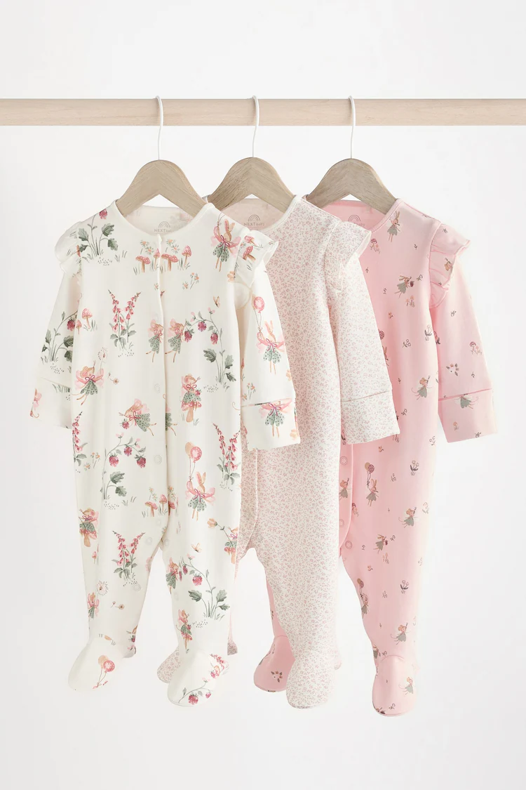 现货进口英国NEXT童装婴儿长袖连体衣宝宝衣服纯棉连身衣爬服3件