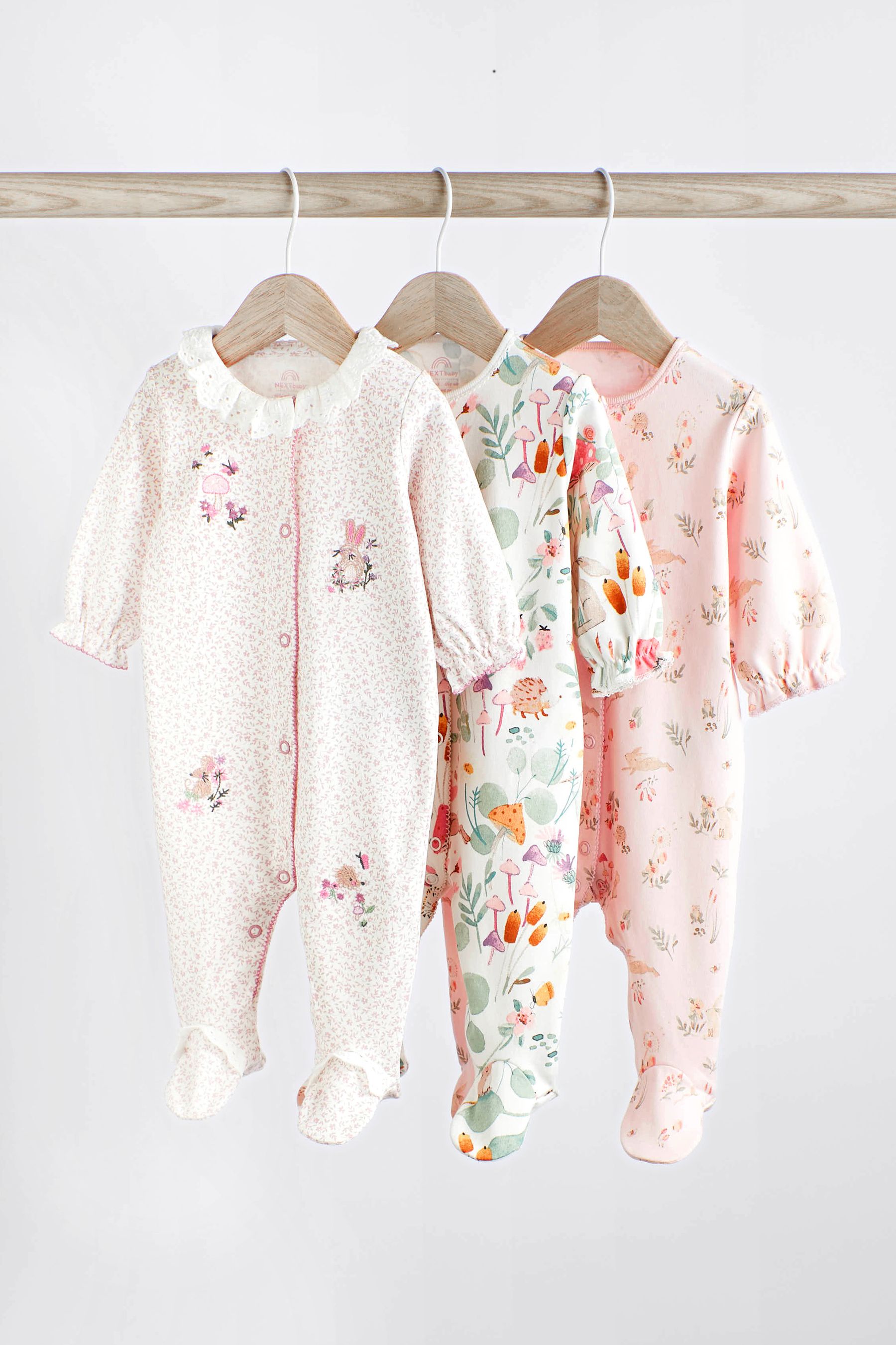 现货英国next童装新生婴儿女宝宝长袖连体衣纯棉哈衣爬服连身衣3
