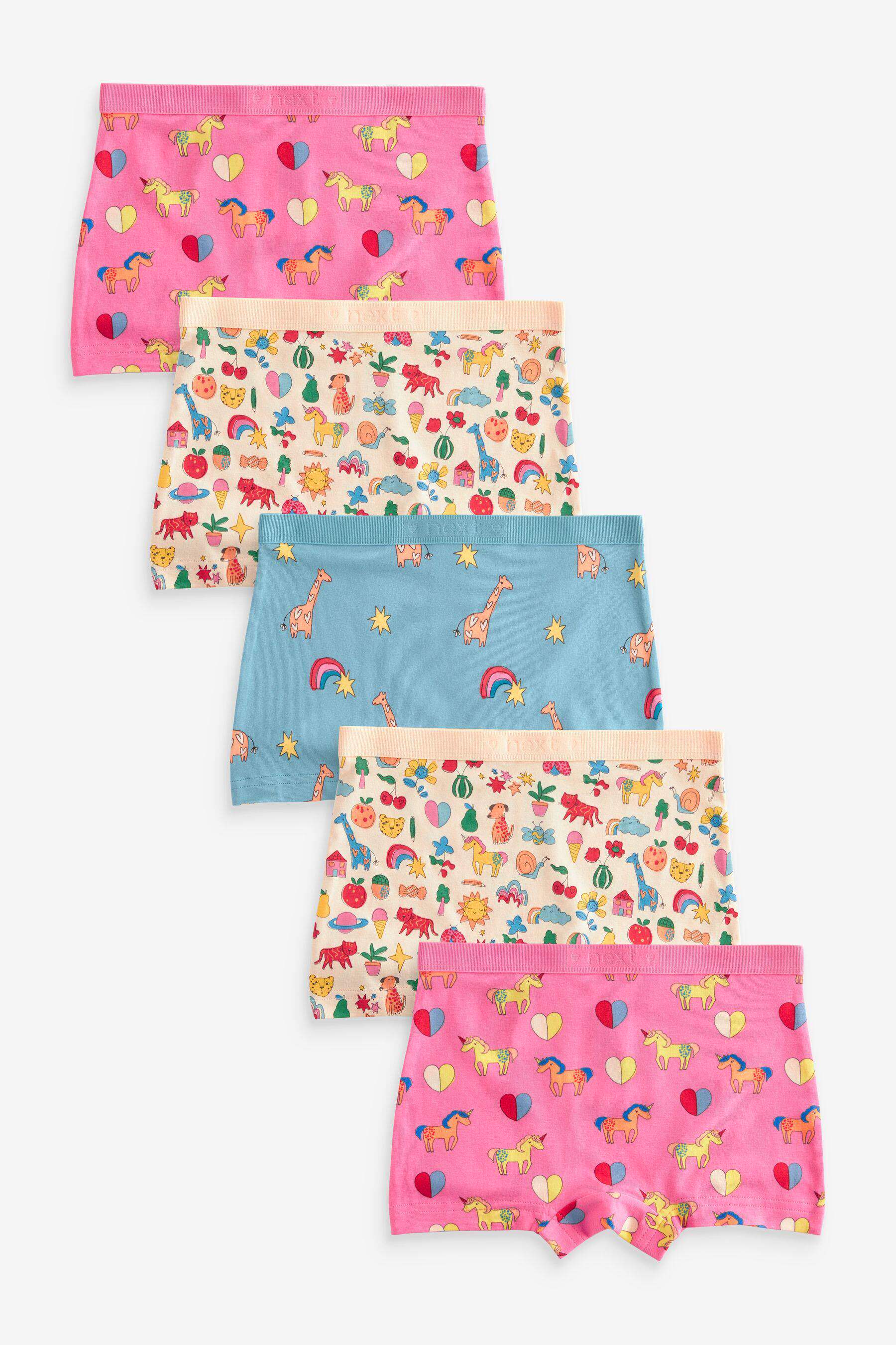 英国Next童装女童小女孩纯棉弹力透气内裤平角短裤四角裤不夹屁屁