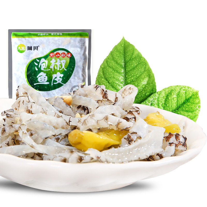 阿具泡椒鱼皮开袋即食冷盘食材