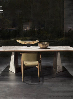 Giorgetti长餐桌大理石Simple marble long dining table上海定制