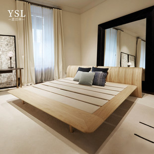 double wood bed solid Promemoria老钱风简约床上海工厂Retro