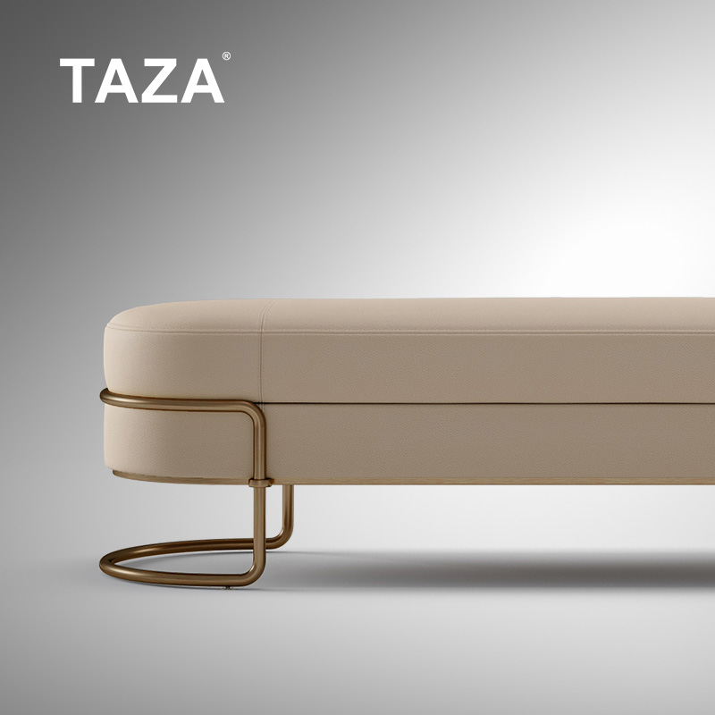 TAZA 意式全真皮床尾凳 别墅全屋搭配主卧系列 现代轻奢床边凳