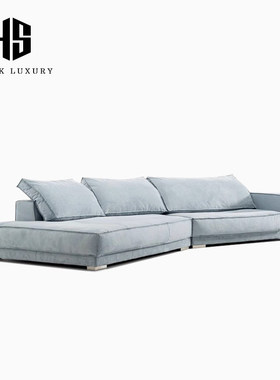 HEISHE Budapest布达佩斯沙发客厅大平层异形意式极简磨砂皮沙发