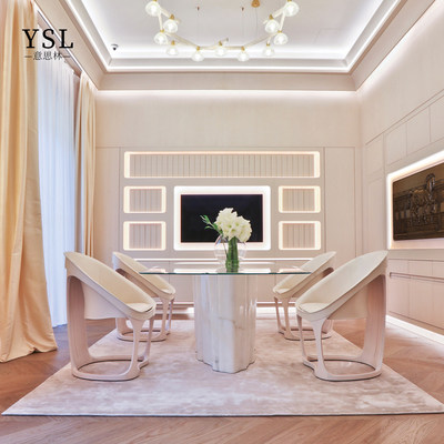 Ludovica餐桌简奢风天然大理石Luxury Minimalist Dining Table