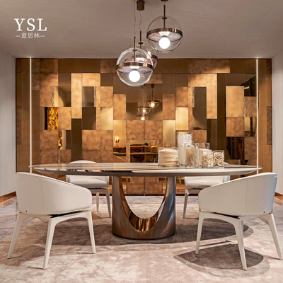 Visionnaire长餐桌轻奢天然大理石Luxurious marble dining table