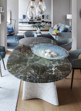 PoltronaFrau大理石长餐桌Simple marble dining table上海高定