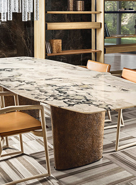 Cornelio Cappellini天然大理石餐桌Modern long dining table