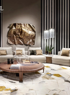 Giorgetti布艺沙发Large-sized solid wood fabric sofa