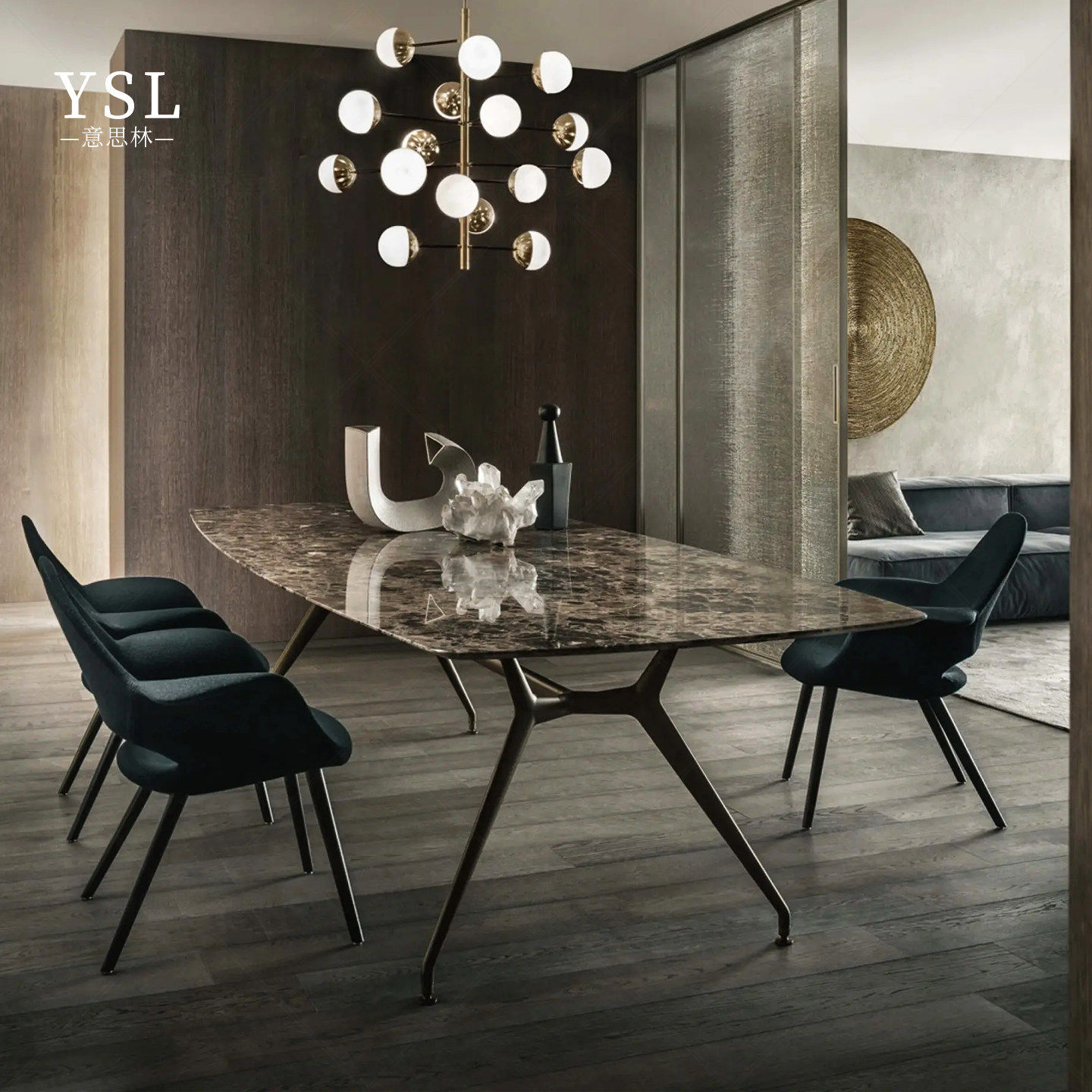 Rimadesio长餐桌极简大理