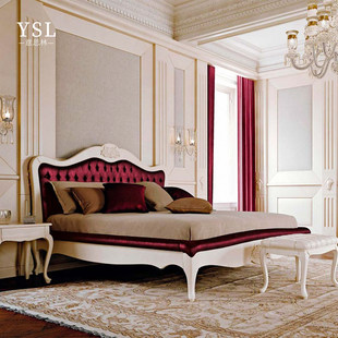 vintage style solid wood bed Ludovica法式 double 实木床French