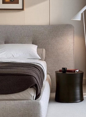 宽屏床意式现代简约1.8米布艺别墅双人软床婚床高端poliform床