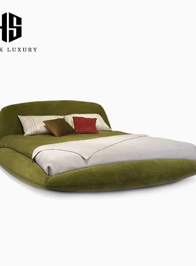 HEISHE Calisson罗奇堡床主卧室设计师款双人床意式极简绒布艺床