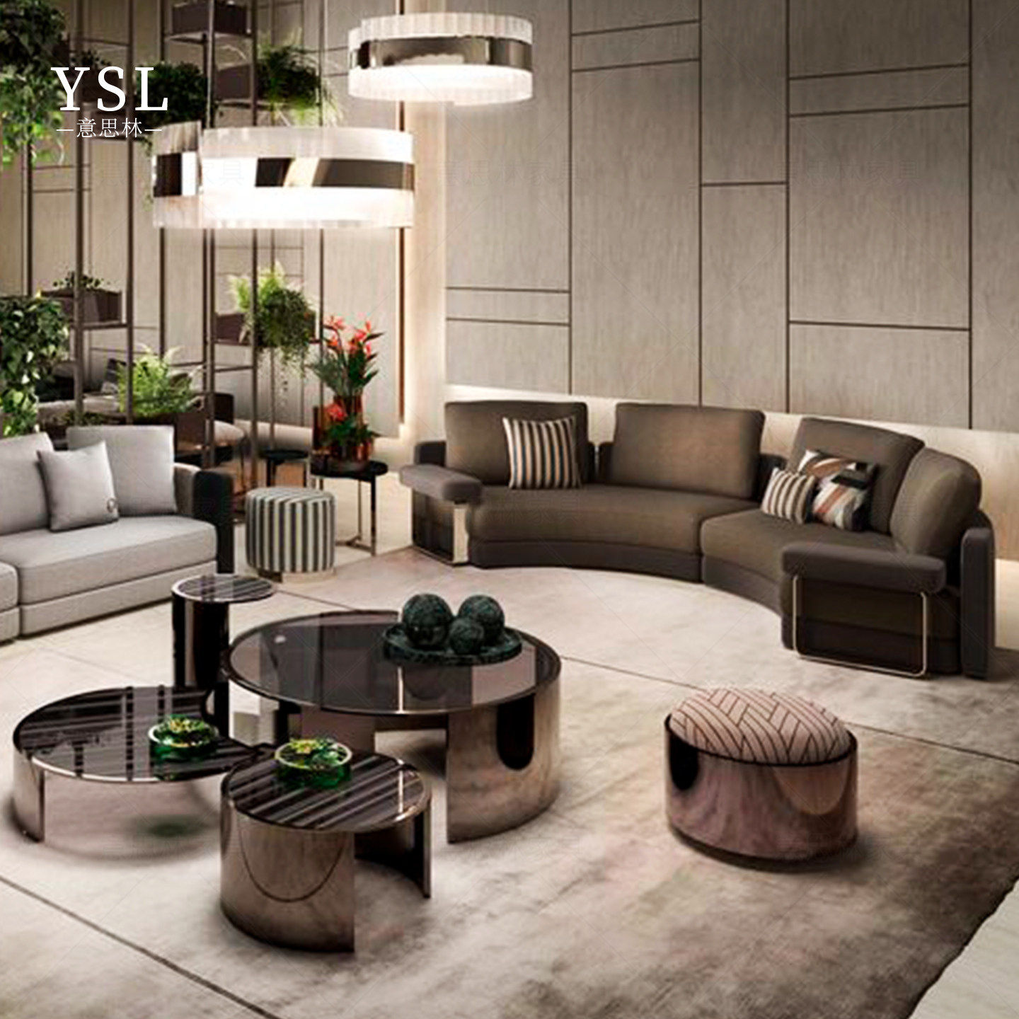 芬迪弧形沙发模块可拼接L