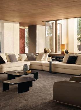 圣日耳曼沙发客厅2025新款意式Poliform大平层别墅转角设计师沙发