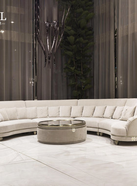 Visionnaire弧形沙发Curved leather sofa for the living room