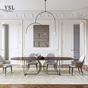 dining Capital复古风高端餐桌Retro long simple table and