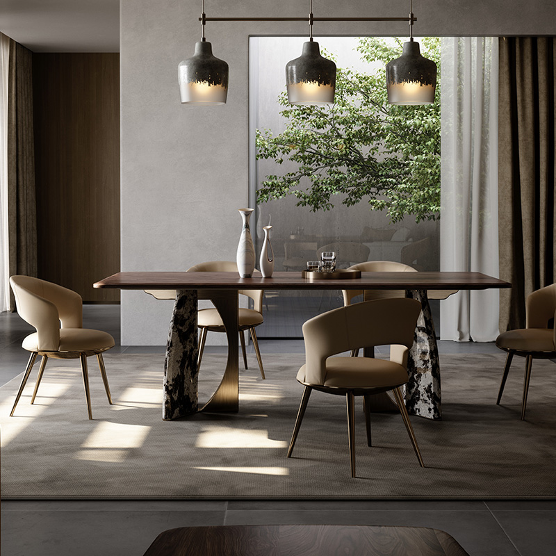 TAZA黑胡桃木实木餐桌