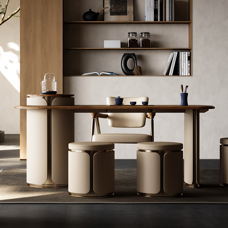 TAZA轻奢柚木茶桌别墅