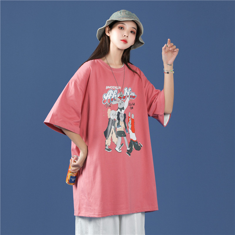 2025夏款印花宽松圆领短袖T恤打底衫班服情侣装A255UF02- P25图片