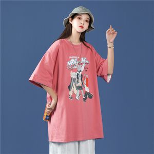 2025夏款印花宽松圆领短袖T恤打底衫班服情侣装A255UF02- P25图片