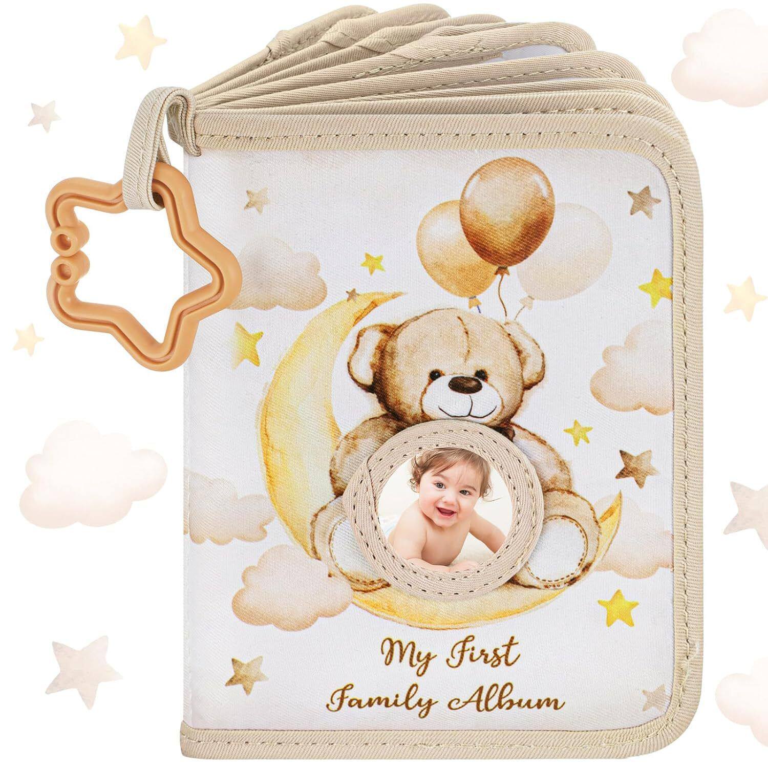 婴儿相册儿童照片书幼儿相片簿可啃咬布书baby cloth photo album