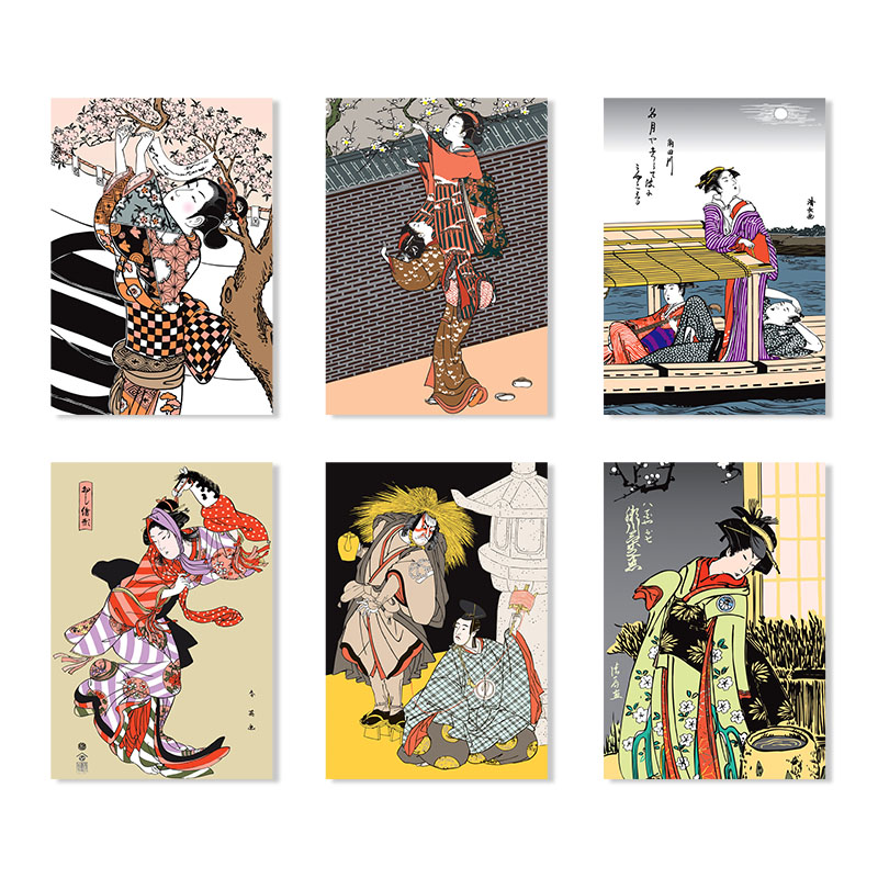 日式装饰画料理店日本风格挂画浮世绘仕女图人物壁画包厢酒屋墙画