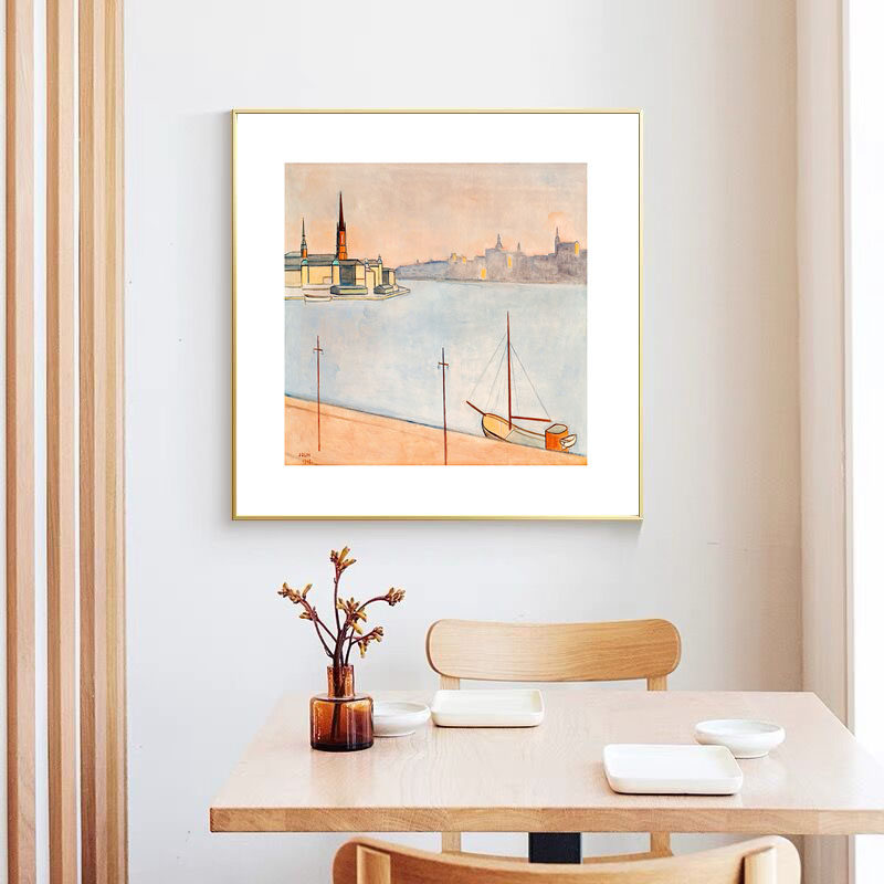 北欧原木风装饰画温馨暖色挂画卧室餐厅客厅背景墙壁画小清新ins