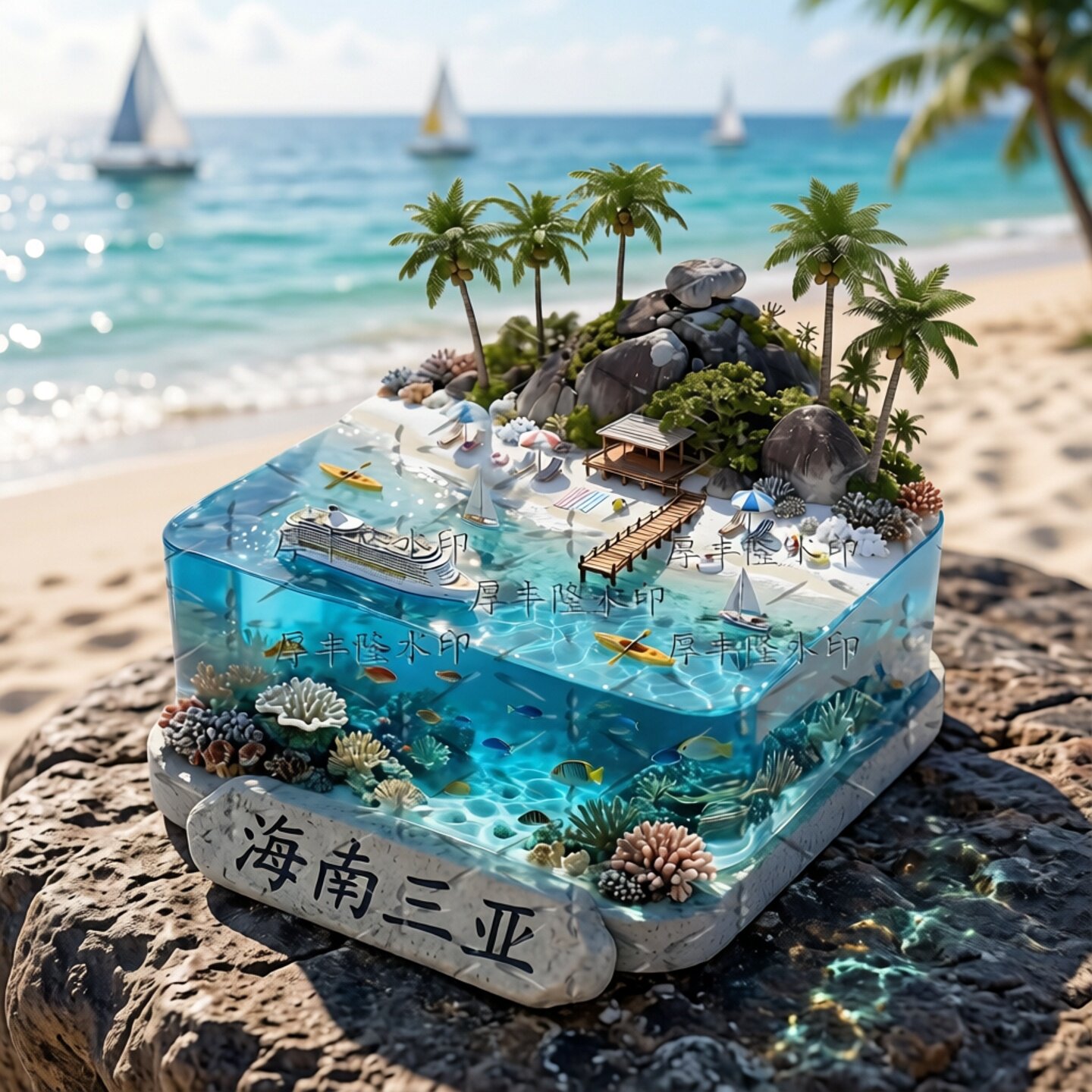 三亚景点金属浮雕文创冰箱贴