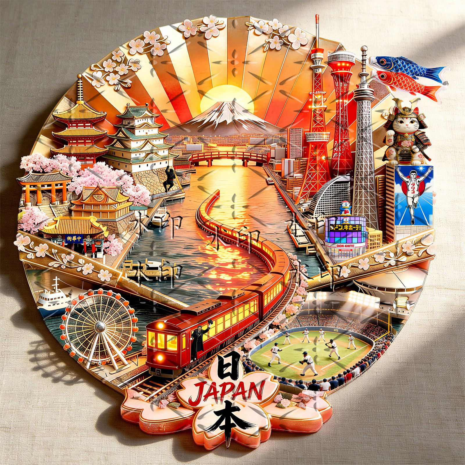日本金属浮雕冰箱贴文创纪念品