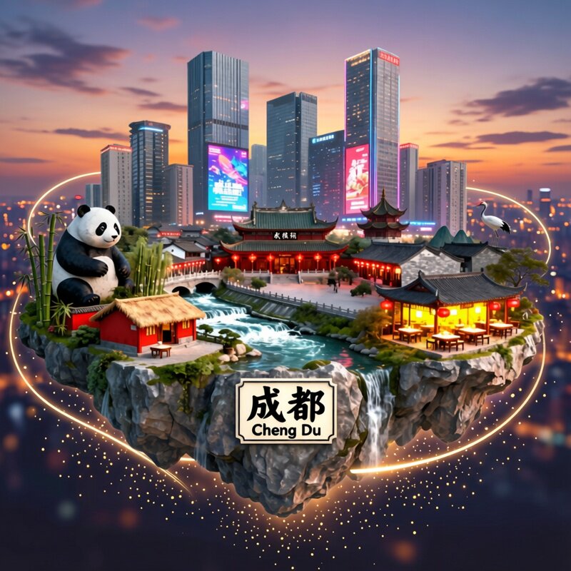 成都旅游金属浮雕文创冰箱贴