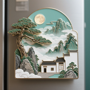 安徽黄山特色旅游景点纪念品城市纪念品金属冰箱磁贴创意伴手礼