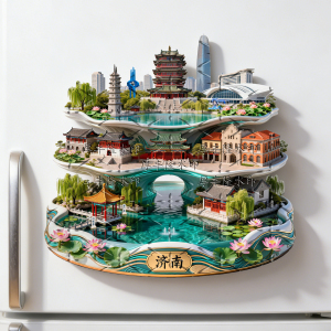 济南地标文创金属冰箱贴强磁