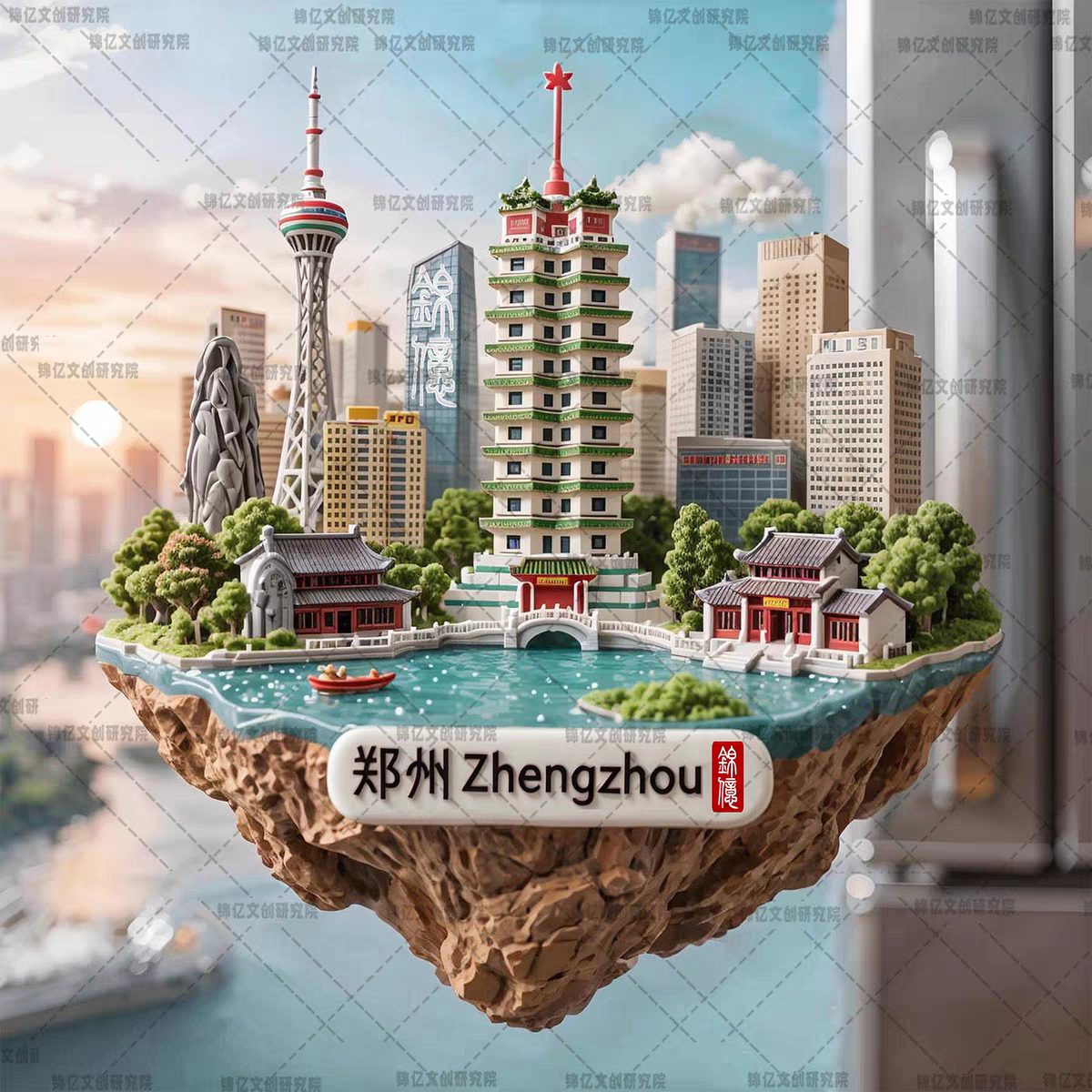 河南郑州二七纪念堂金属磁贴冰箱贴文创旅游伴手礼收藏送朋友礼物