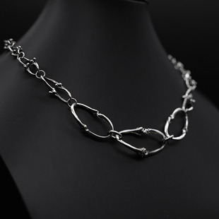 KAMMERHOPA 925银骷髅花系列个性项链小众锁骨链chocker男女款新